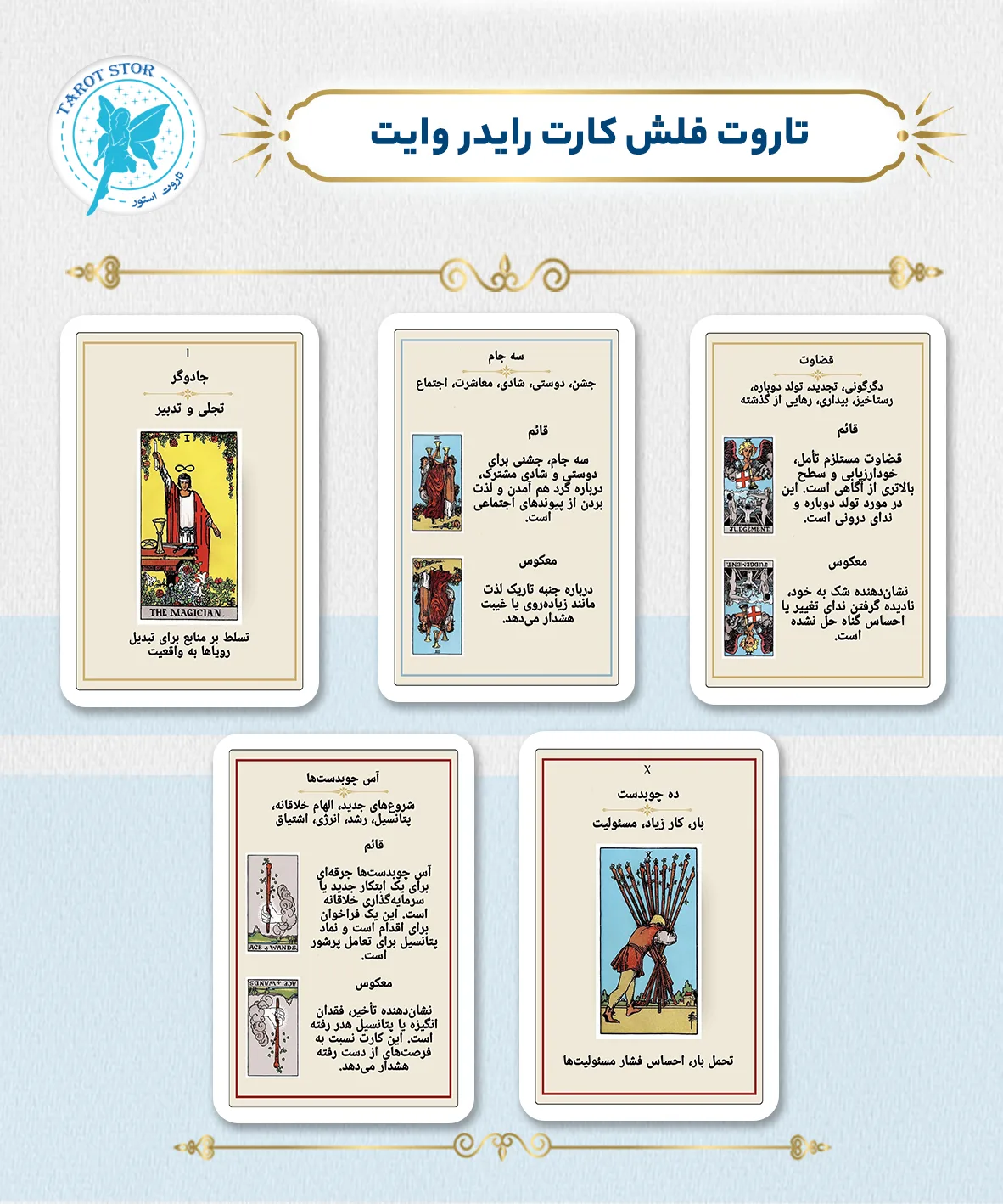 تاروت فلش کارت رایدر وایت